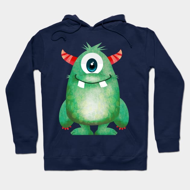 Green Cyclops Monster Hoodie by ZacStar